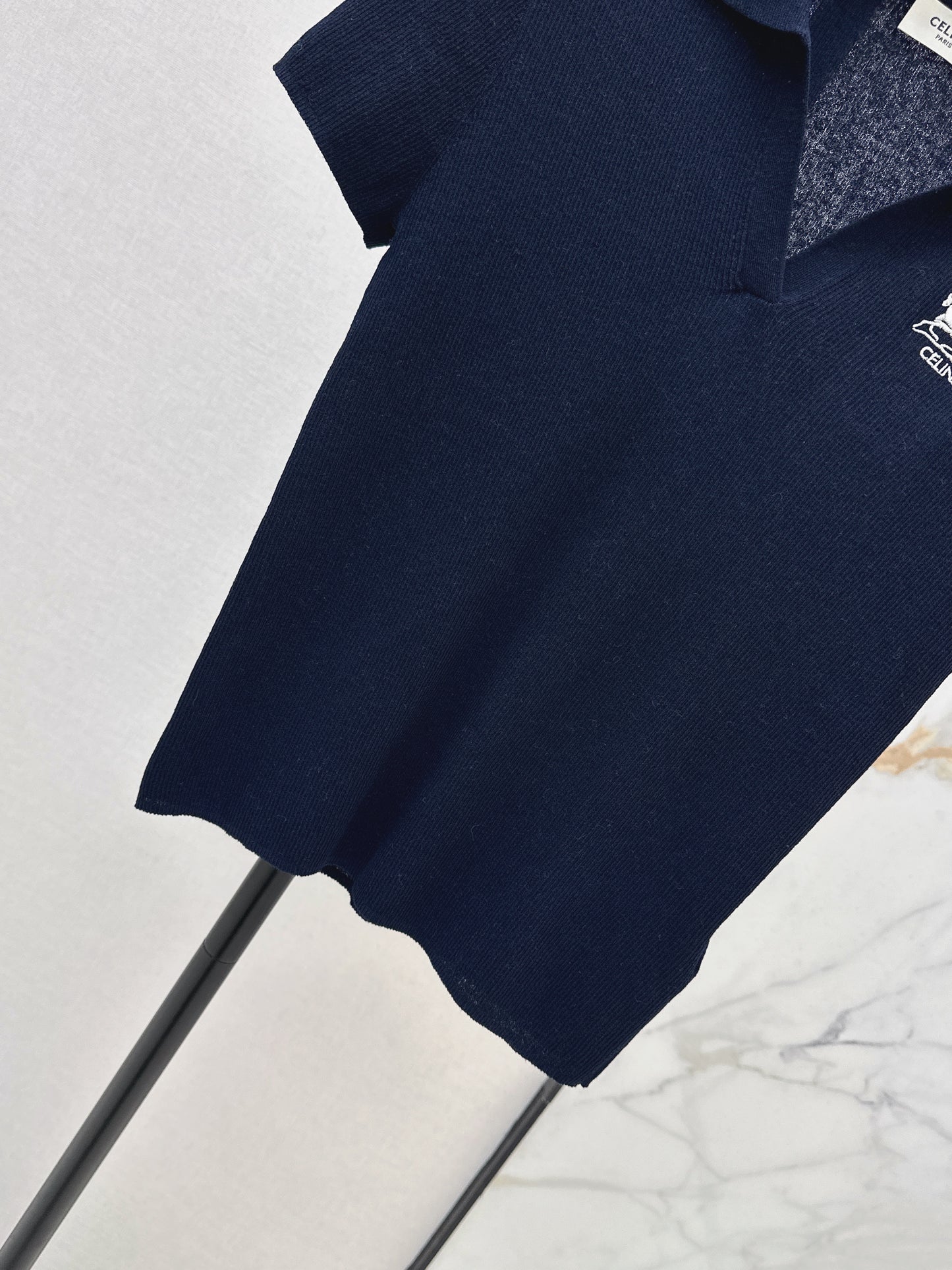 26ss Embroidered Collared Knit Sweater