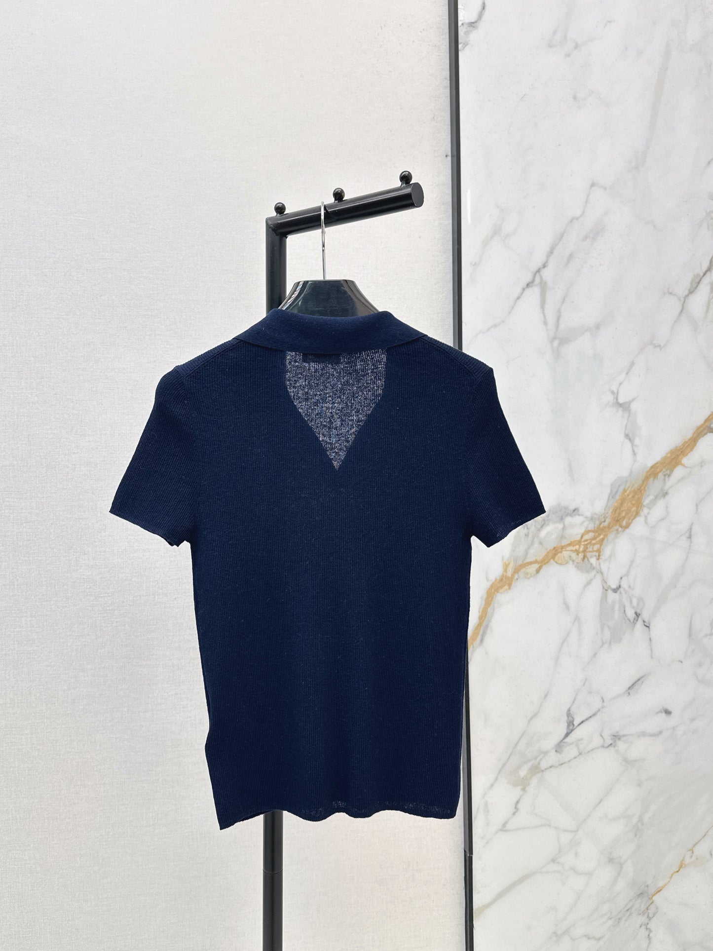 26ss Embroidered Collared Knit Sweater