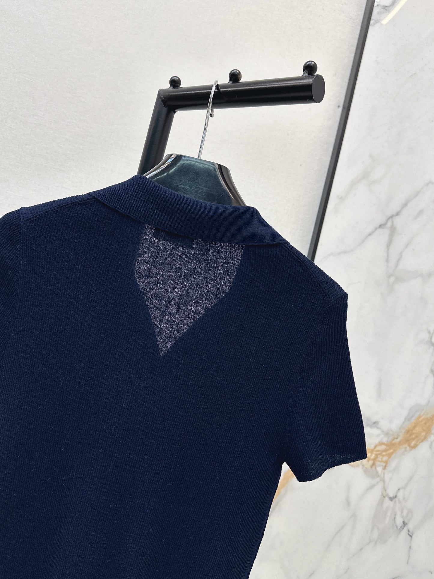 26ss Embroidered Collared Knit Sweater