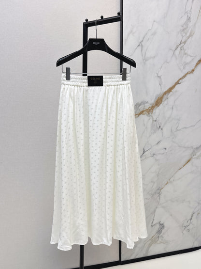 26ss Jacquard elastic waist midi skirt