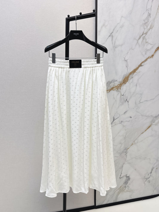26ss Jacquard elastic waist midi skirt
