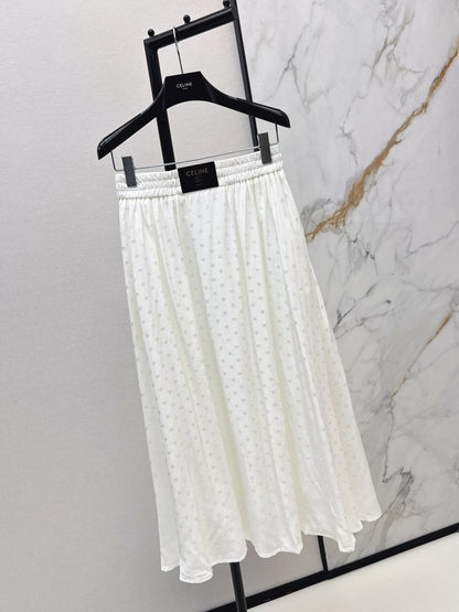 26ss Jacquard elastic waist midi skirt