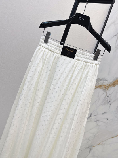 26ss Jacquard elastic waist midi skirt