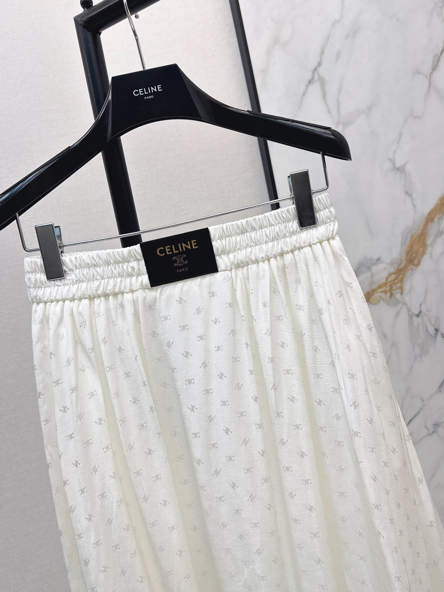 26ss Jacquard elastic waist midi skirt