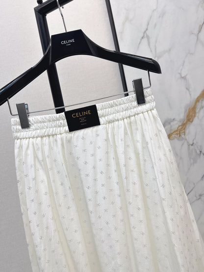 26ss Jacquard elastic waist midi skirt