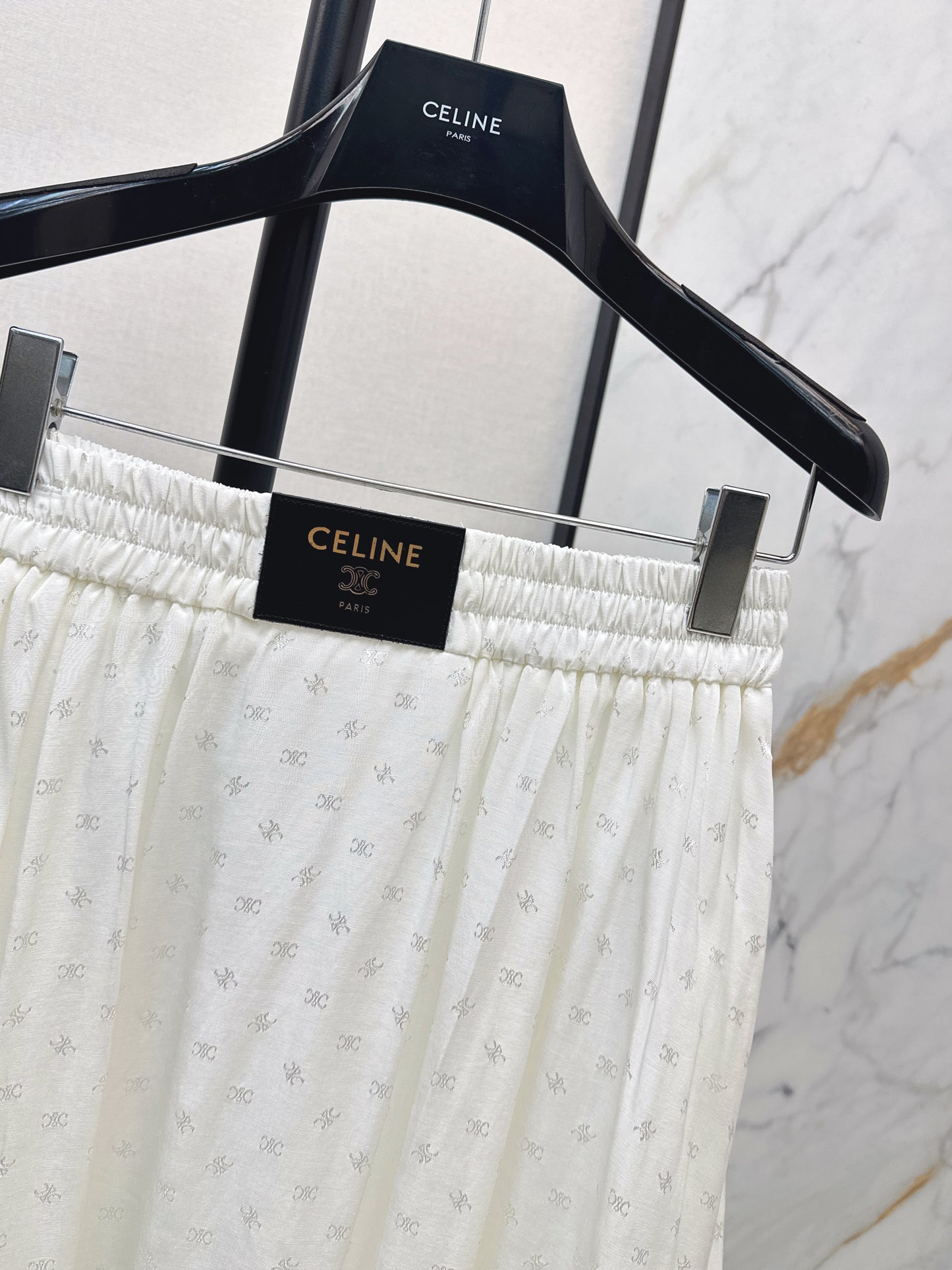 26ss Jacquard elastic waist midi skirt