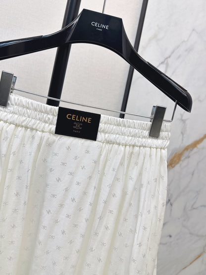26ss Jacquard elastic waist midi skirt