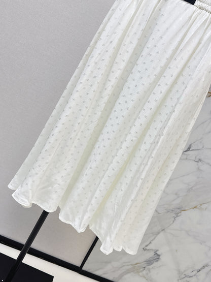 26ss Jacquard elastic waist midi skirt