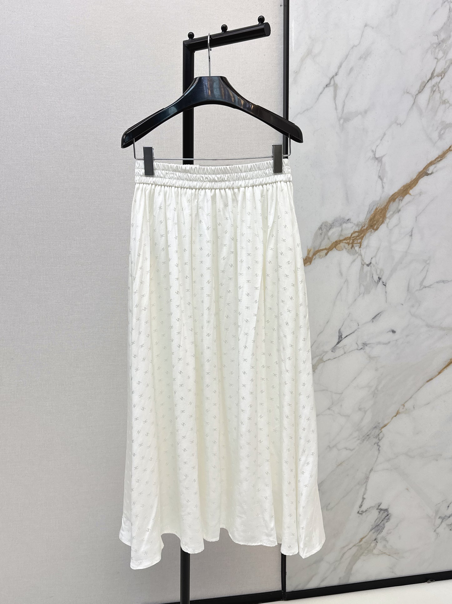 26ss Jacquard elastic waist midi skirt