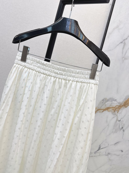 26ss Jacquard elastic waist midi skirt