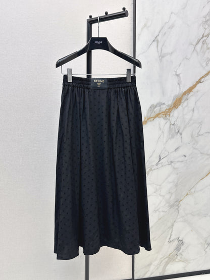 26ss Jacquard elastic waist midi skirt