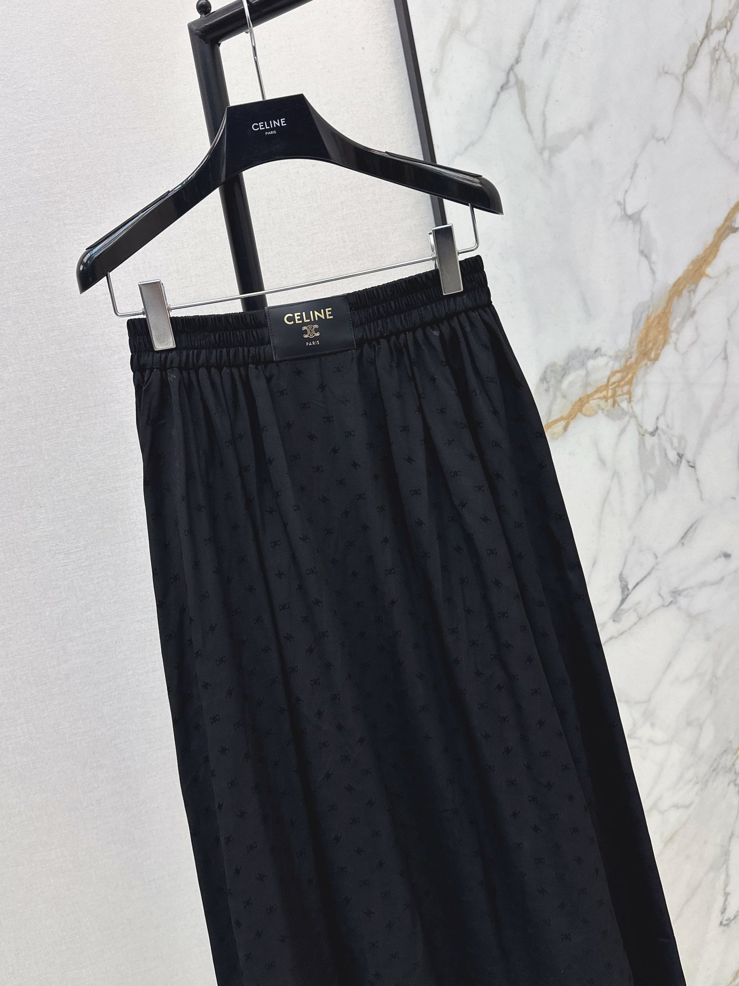 26ss Jacquard elastic waist midi skirt