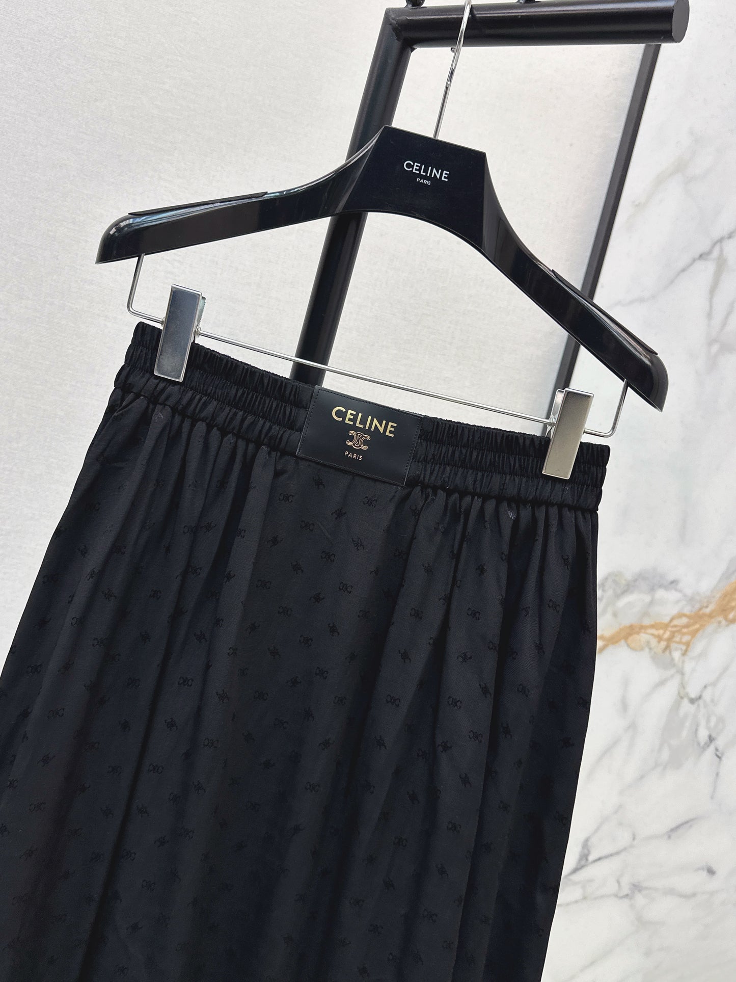 26ss Jacquard elastic waist midi skirt