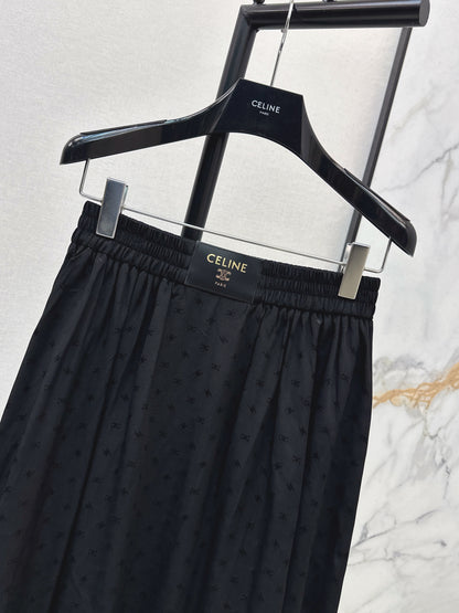 26ss Jacquard elastic waist midi skirt