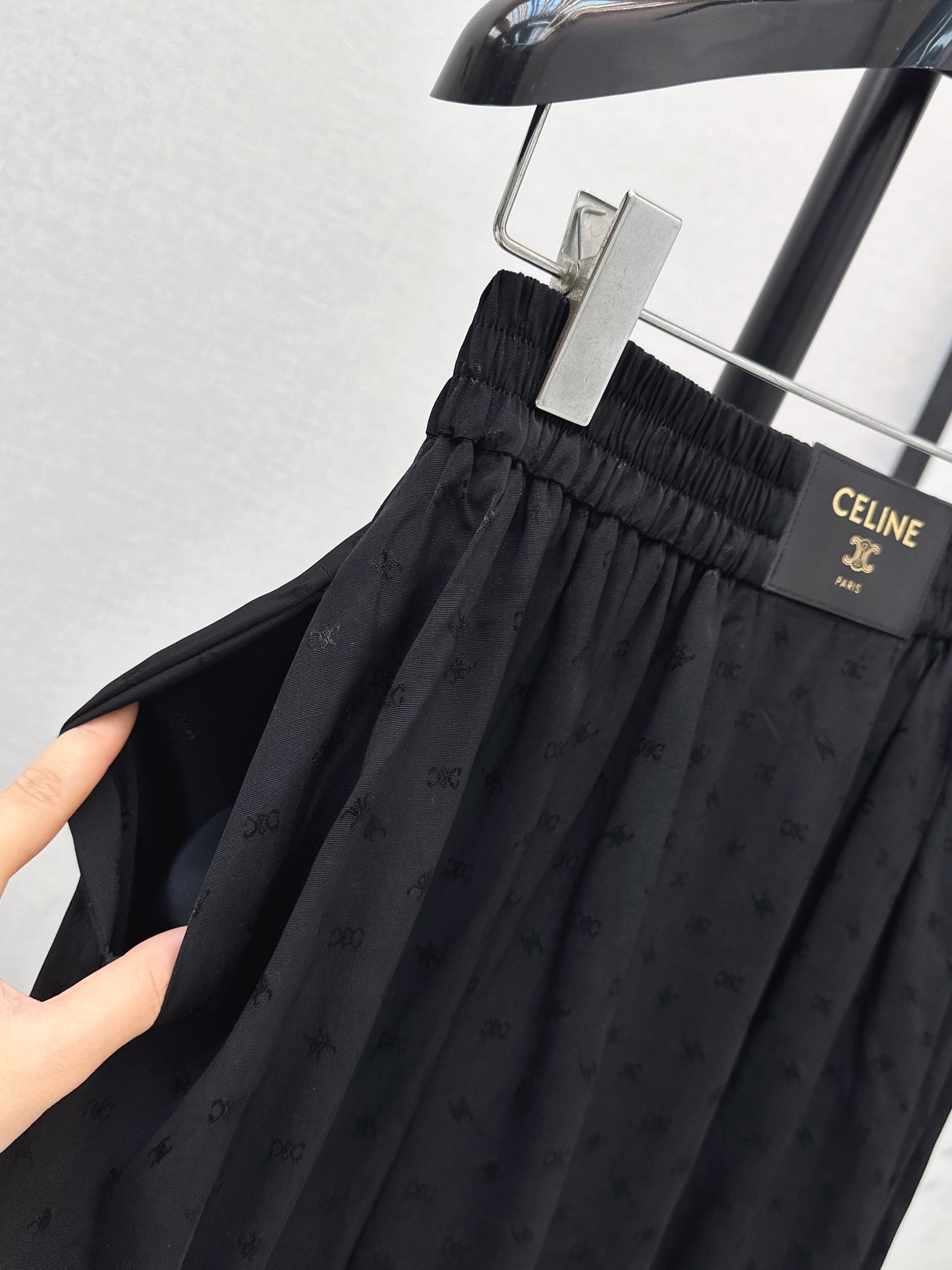 26ss Jacquard elastic waist midi skirt