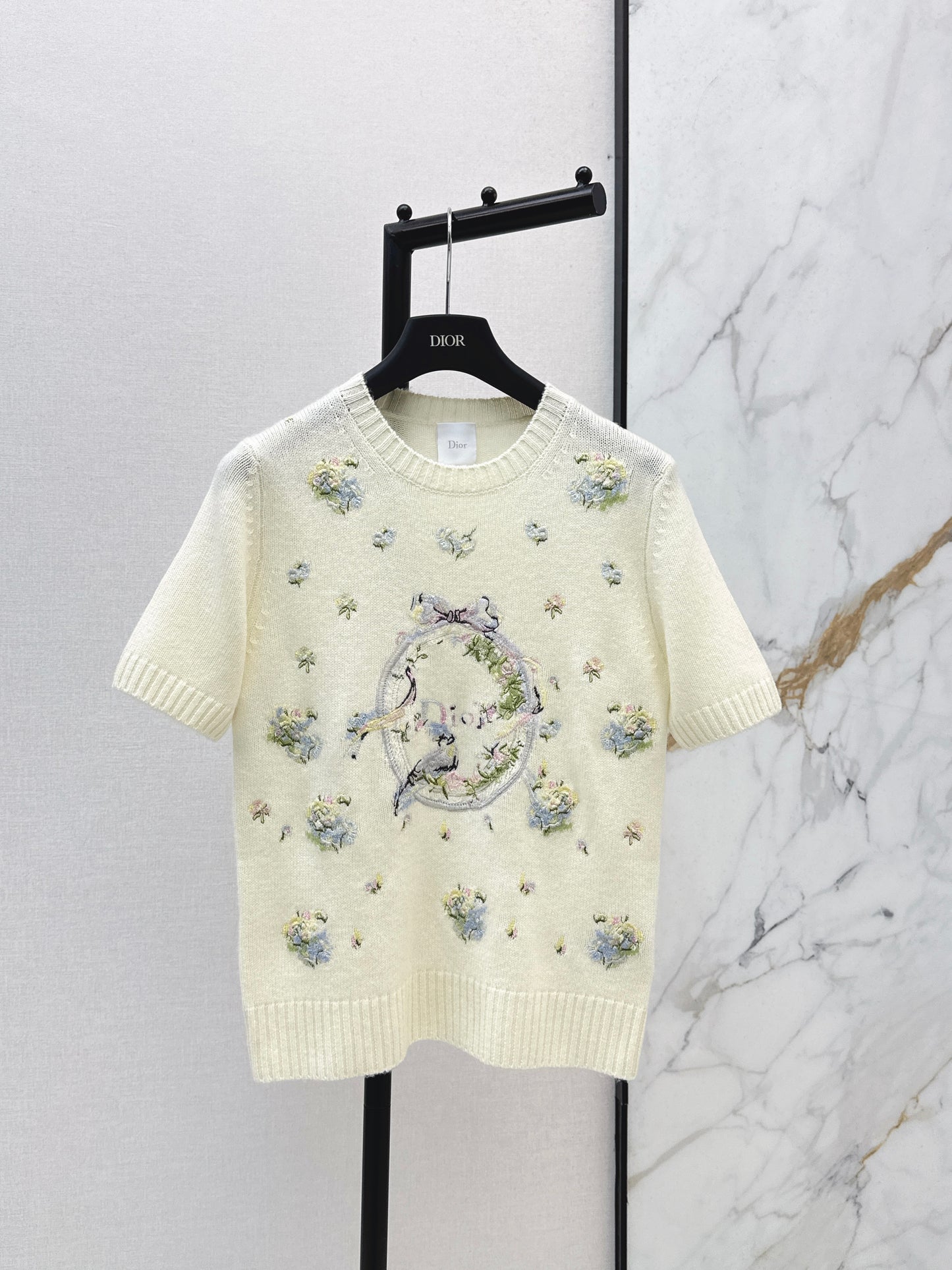 26ss Embroidered Cashmere T-shirt