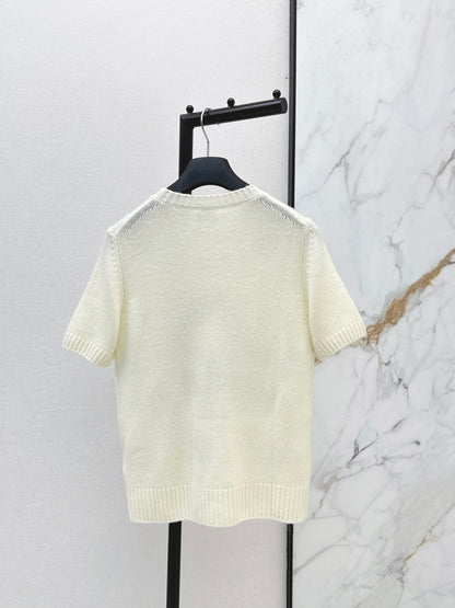 26ss Embroidered Cashmere T-shirt