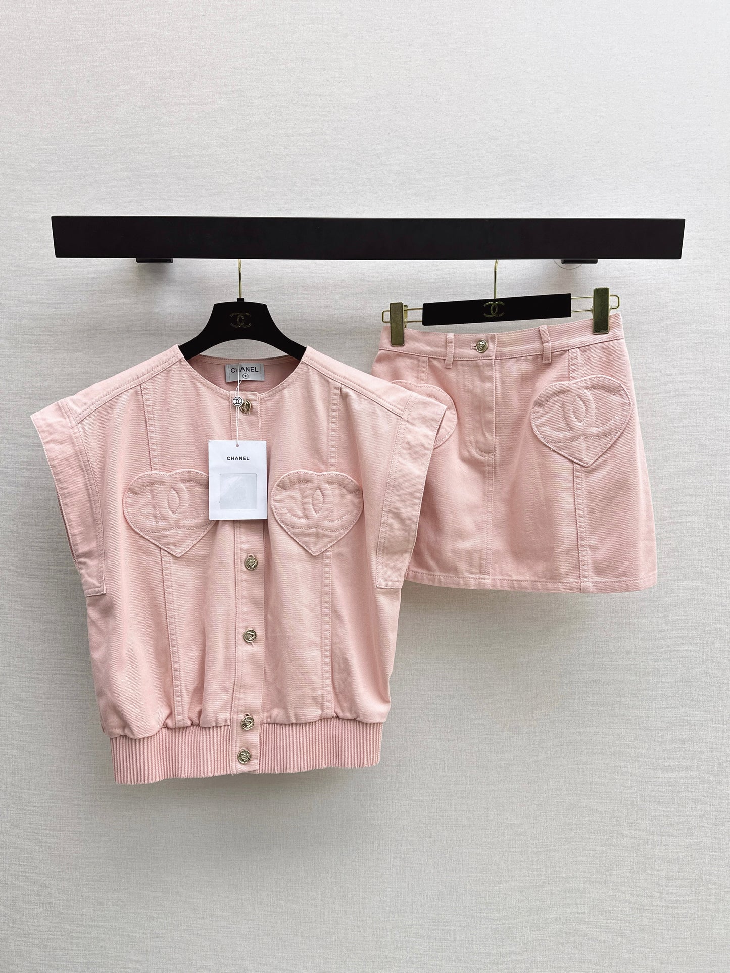 26ss Heart-shaped Denim Vest