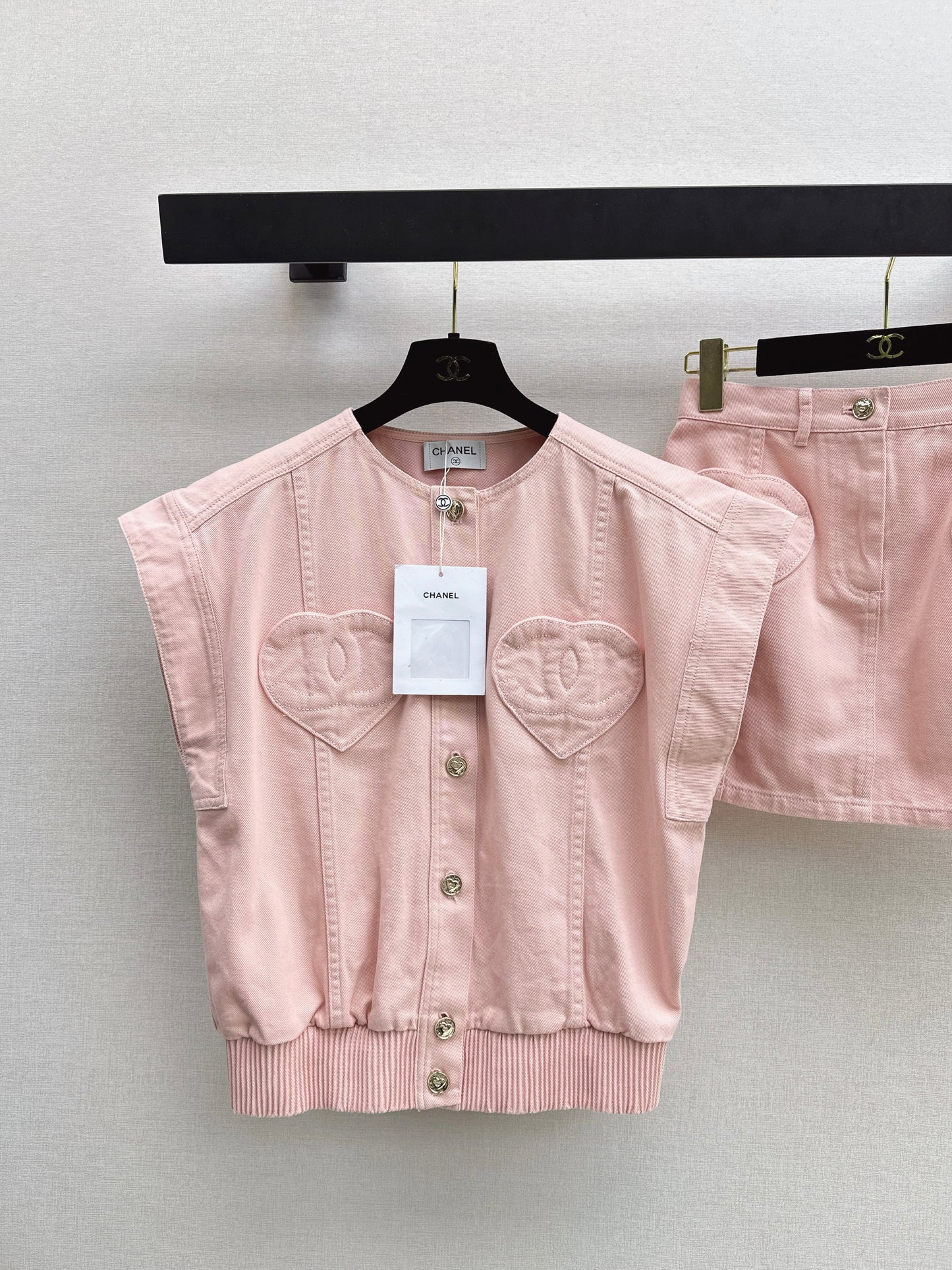26ss Heart-shaped Denim Vest