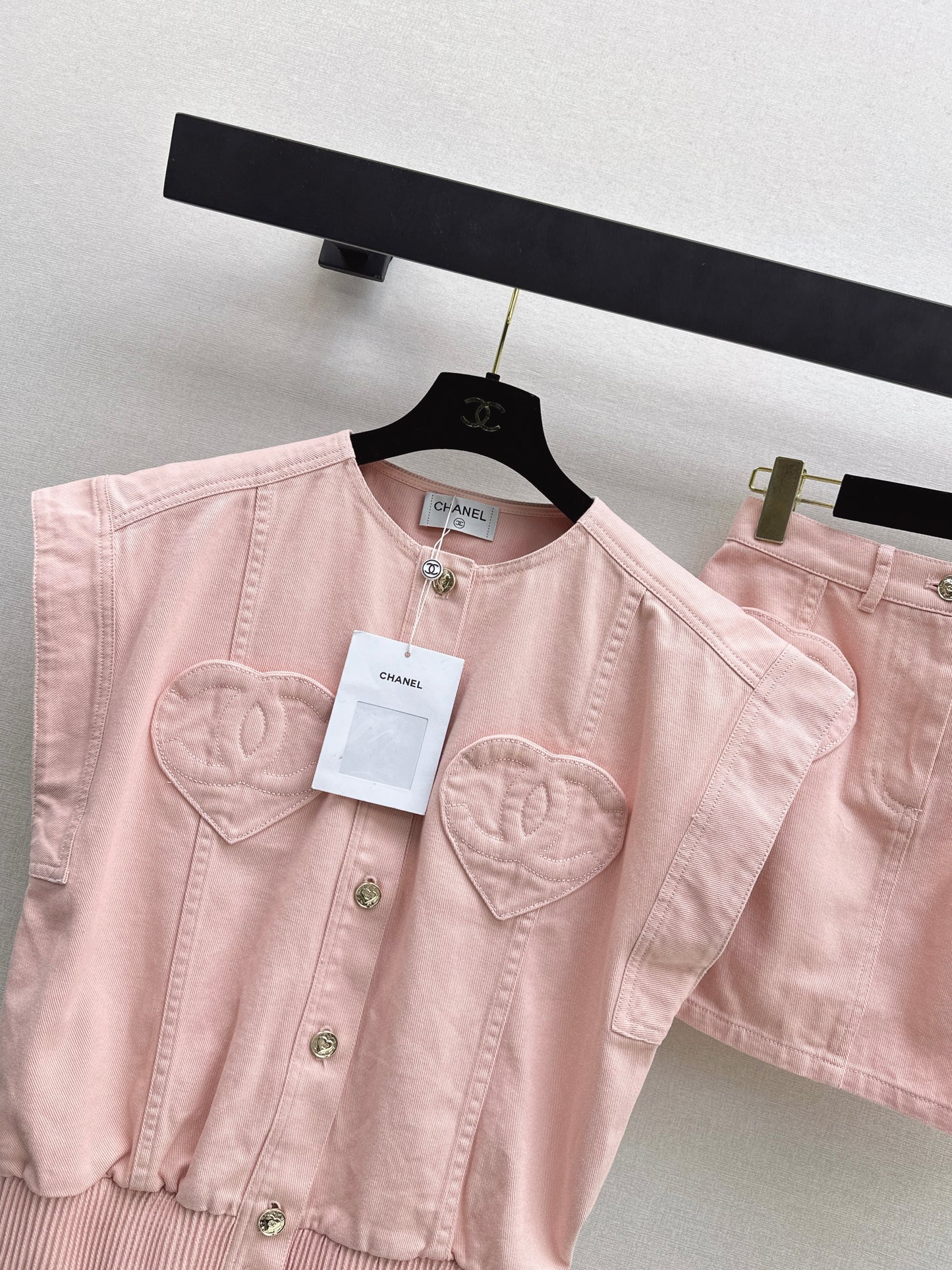 26ss Heart-shaped Denim Vest