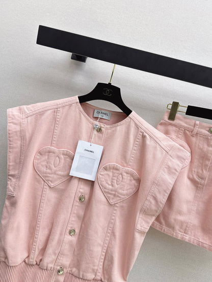 26ss Heart-shaped Denim Vest