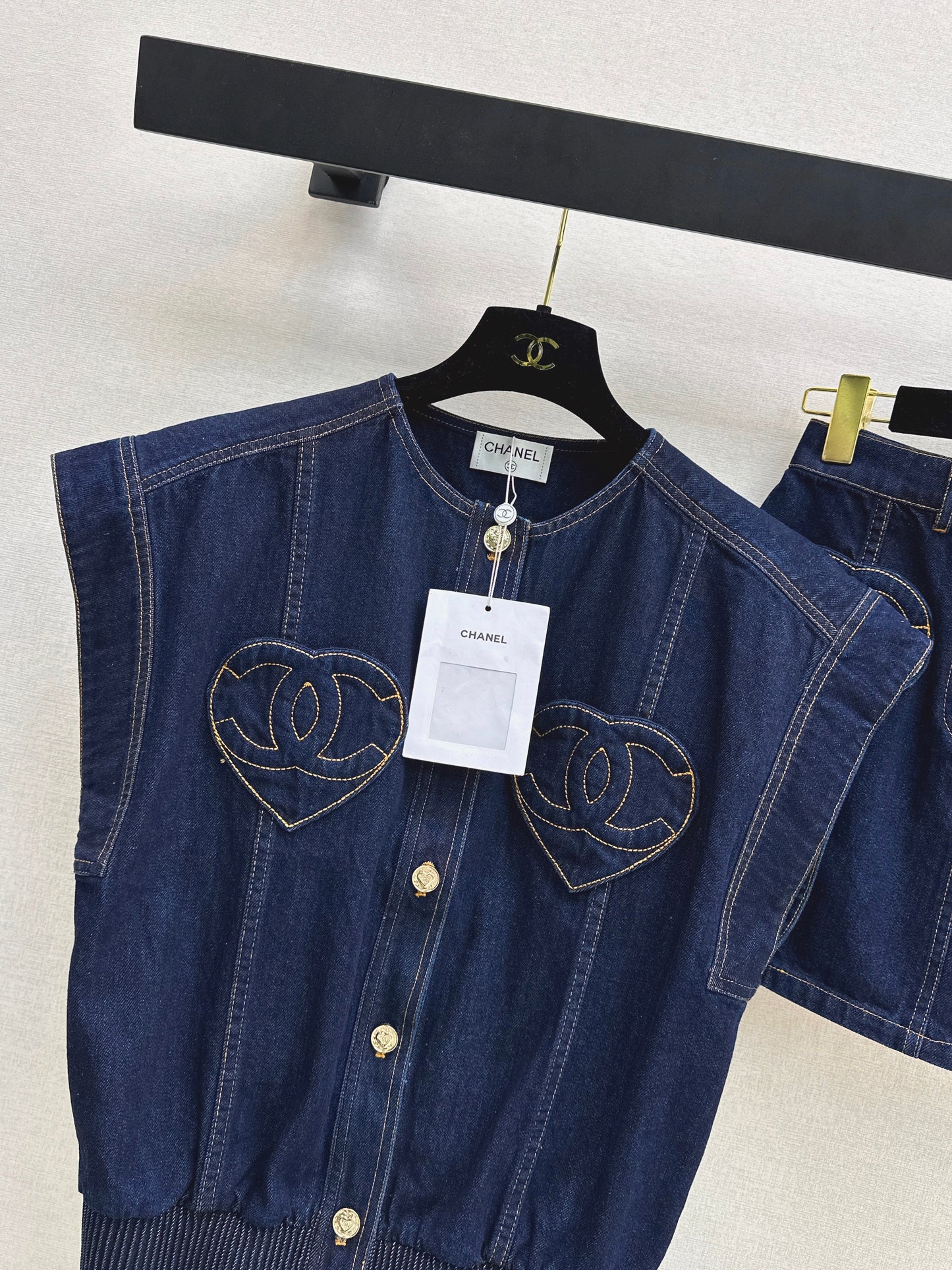 26ss Heart-shaped Denim Vest