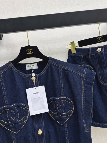 26ss Heart-shaped Denim Vest