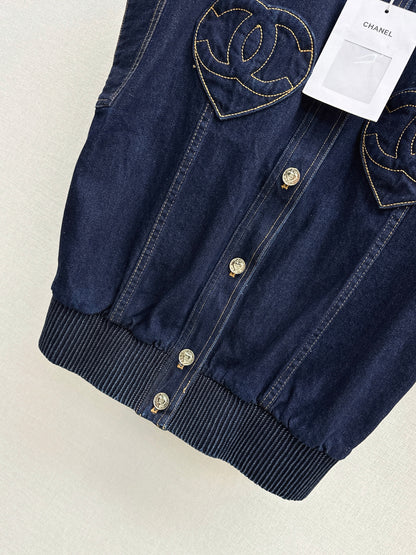 26ss Heart-shaped Denim Vest