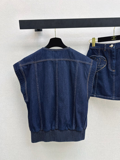 26ss Heart-shaped Denim Vest