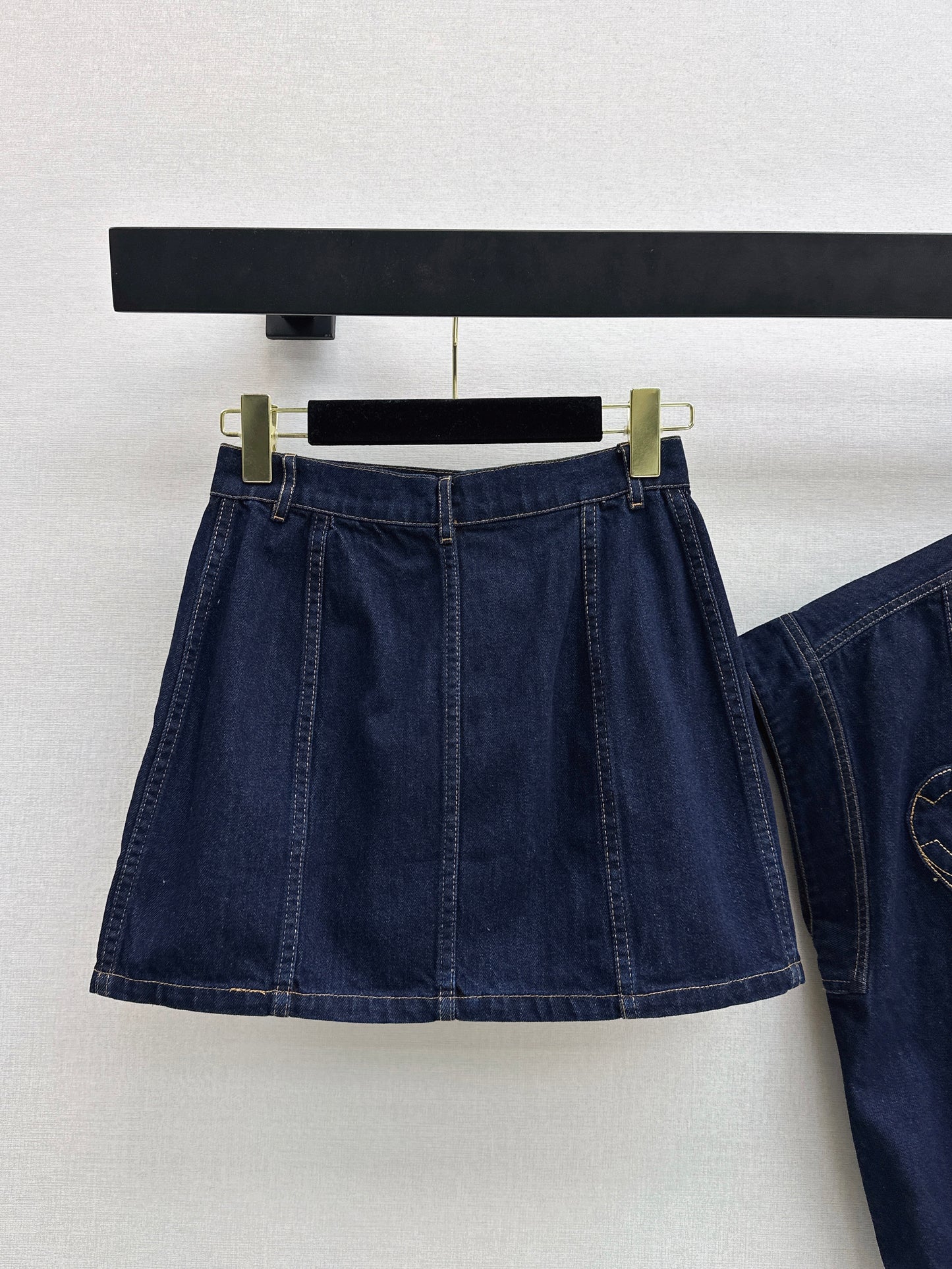 26ss Heart-shaped Denim Midi Skirt