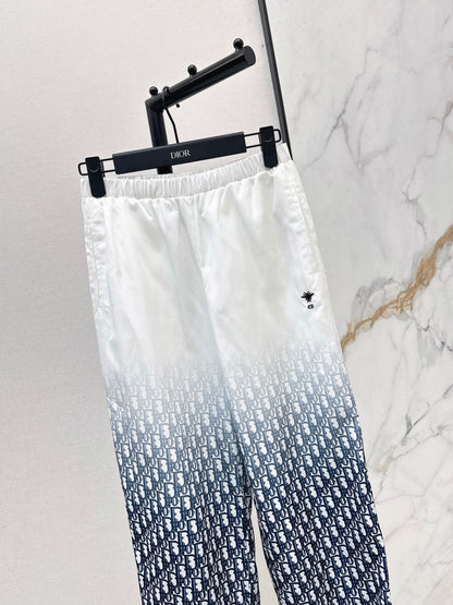 26ss Gradient color elastic waist casual pants