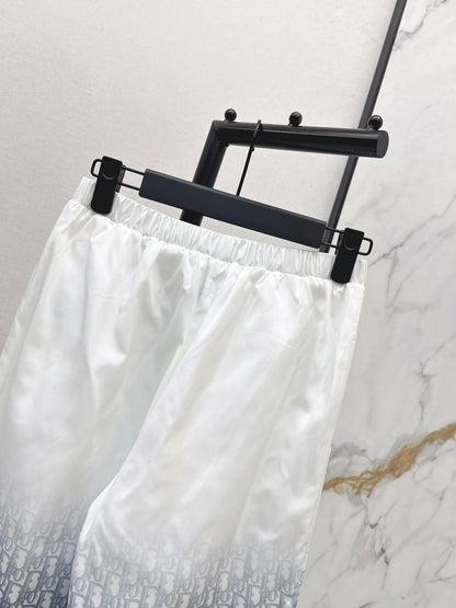 26ss Gradient color elastic waist casual pants