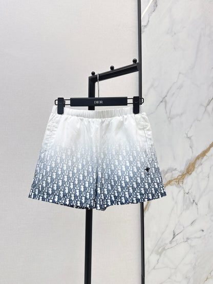 26ss Gradient logo elastic waist shorts