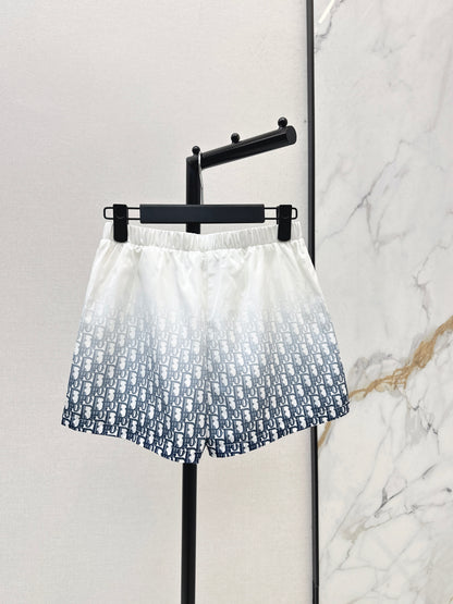 26ss Gradient logo elastic waist shorts