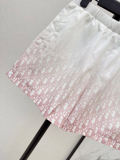 26ss Gradient logo elastic waist shorts