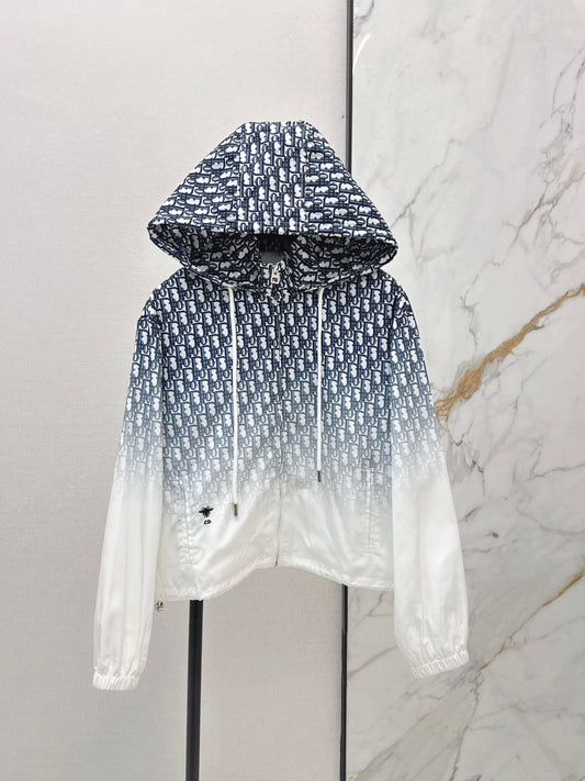 26ss Gradient logo hooded jacket