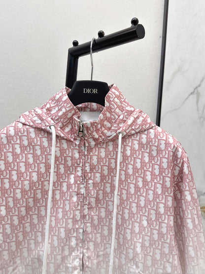 26ss Gradient logo hooded jacket