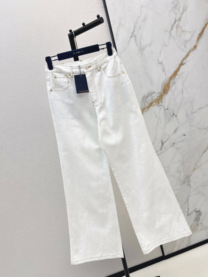 26ss Color-blocked minimalist straight-leg trousers