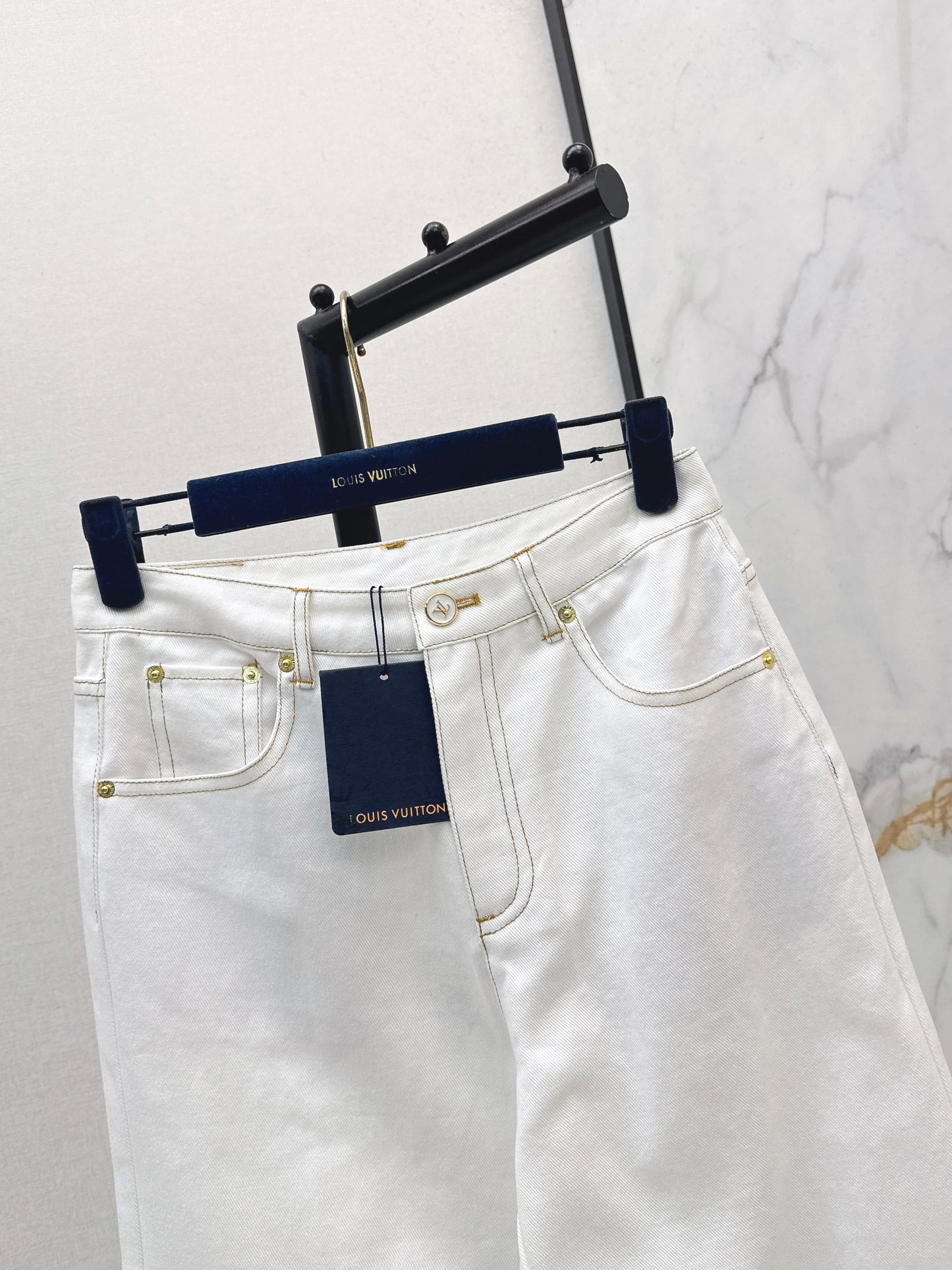 26ss Color-blocked minimalist straight-leg trousers