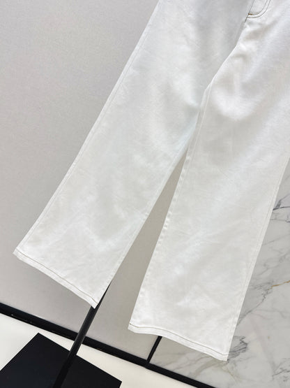26ss Color-blocked minimalist straight-leg trousers