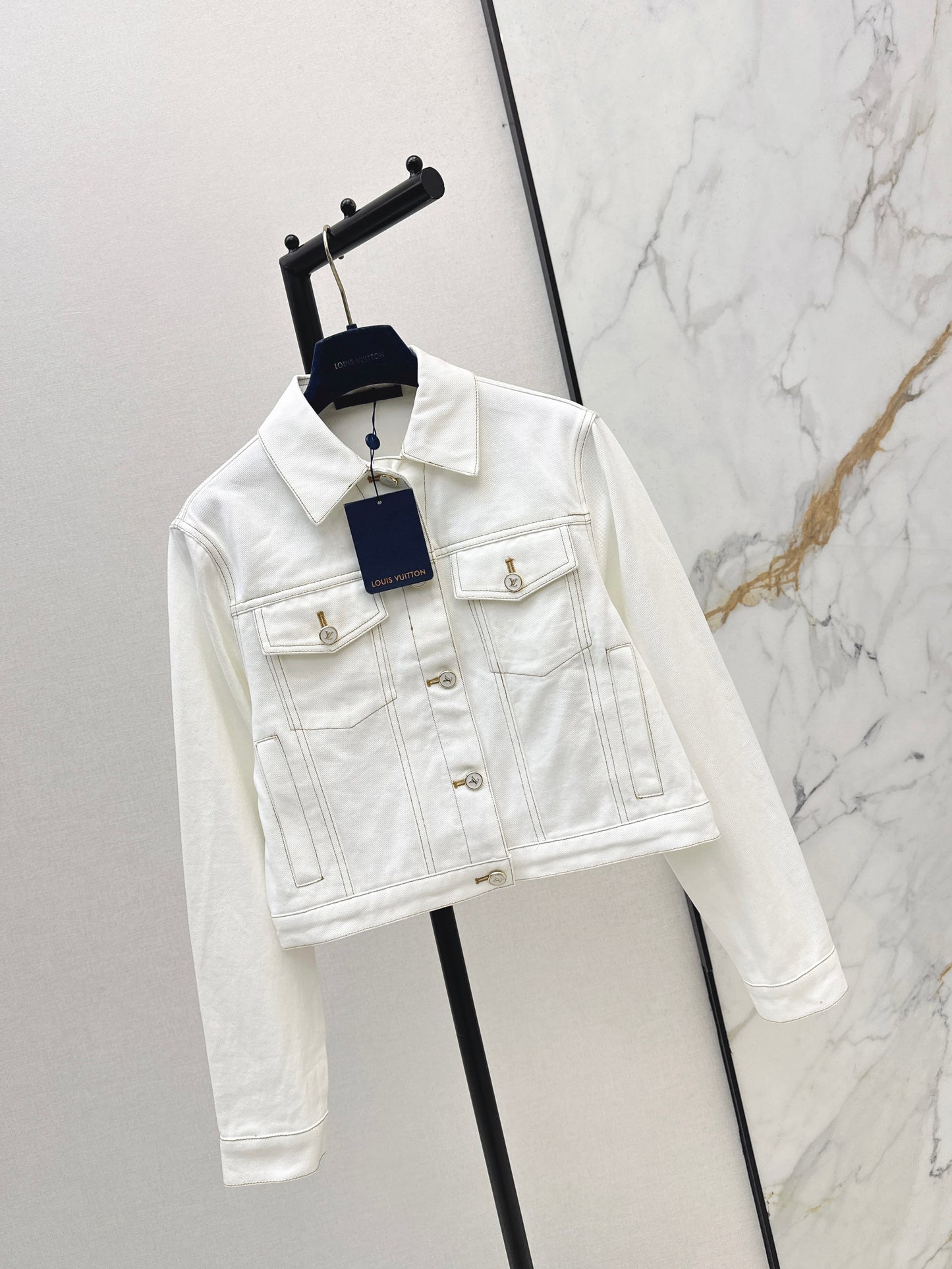 26ss Color-blocked minimalist lapel coat