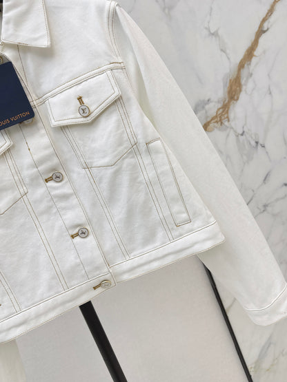 26ss Color-blocked minimalist lapel coat