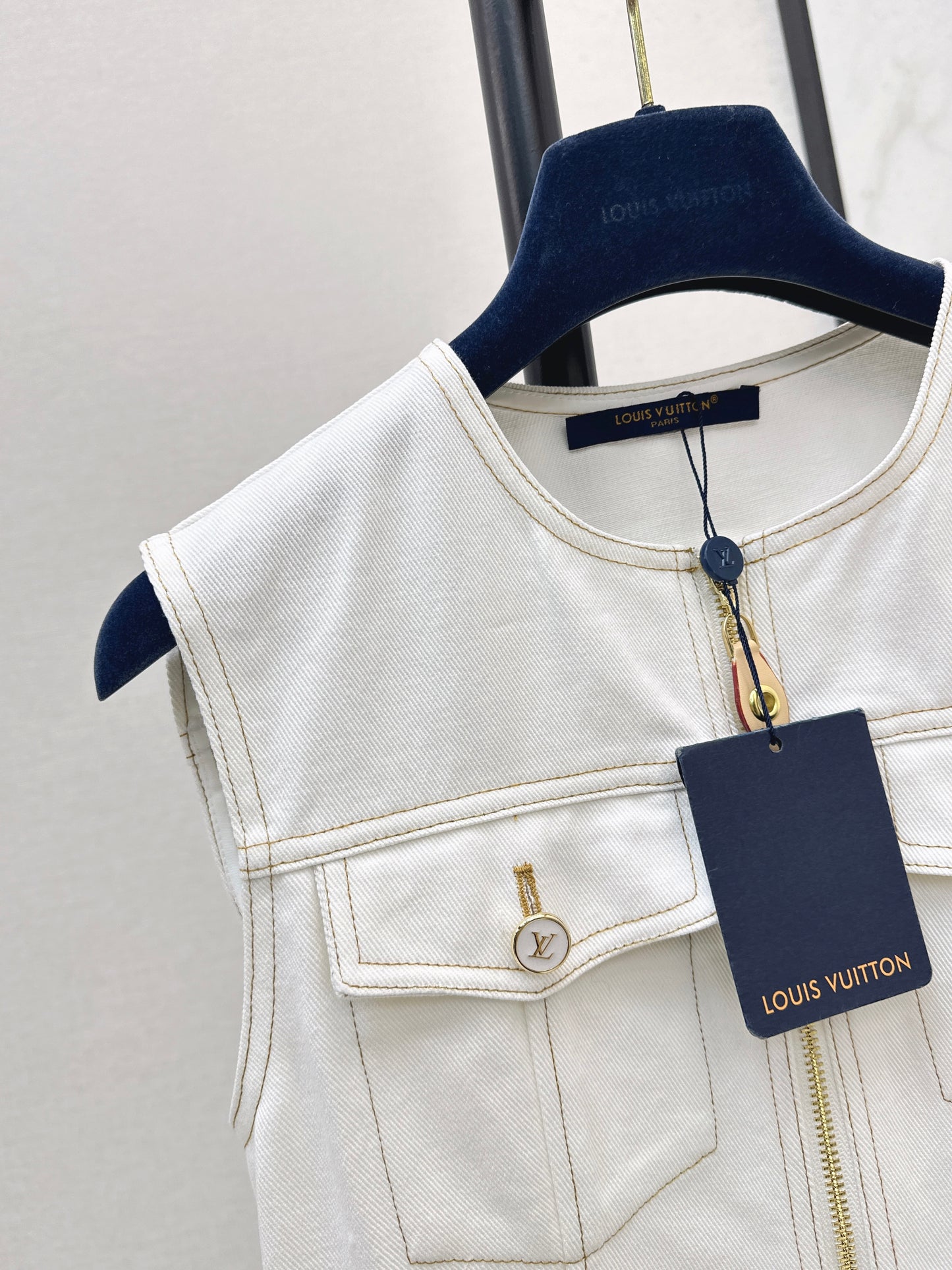 26ss Color-blocked minimalist sleeveless dress