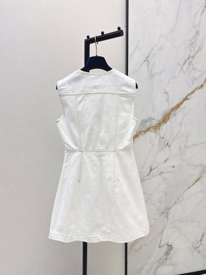 26ss Color-blocked minimalist sleeveless dress