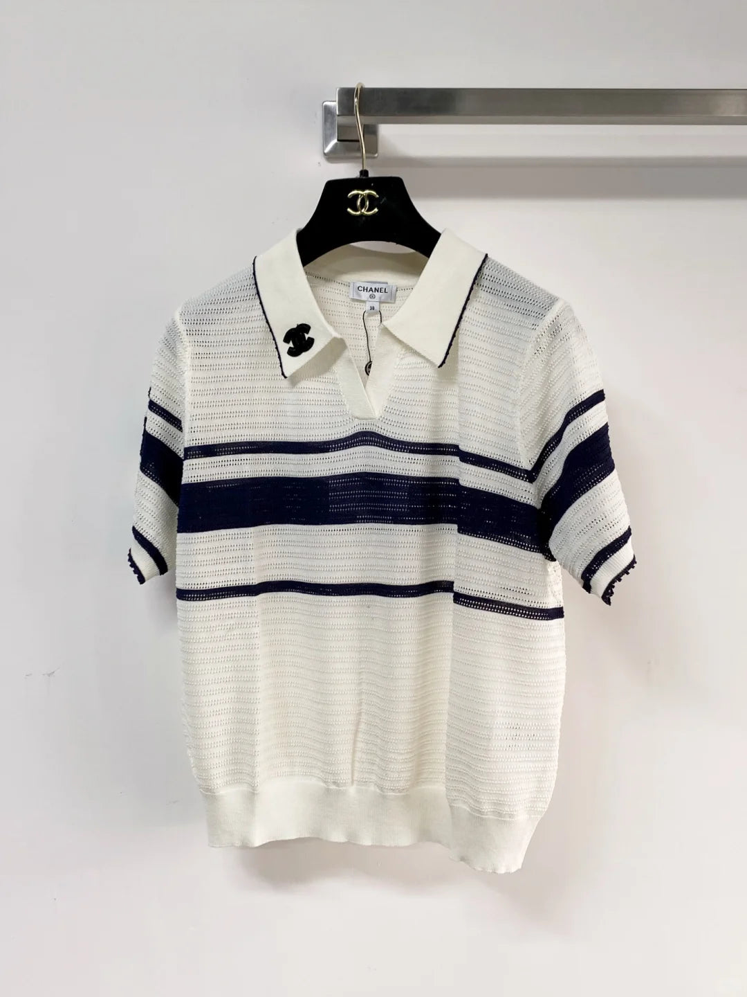 26ss Striped Polo Knit T-Shirt
