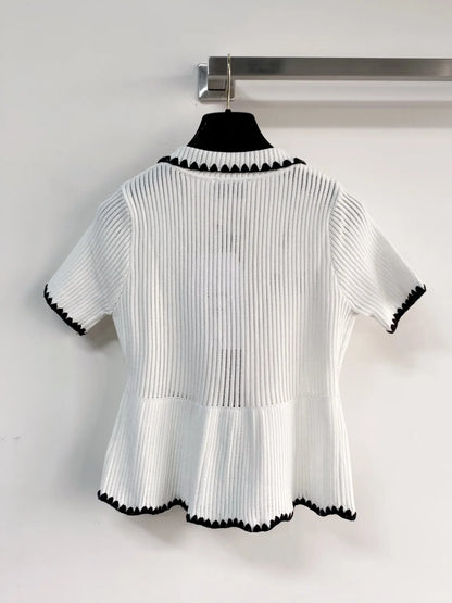 26ss Knitted Short-Sleeve Cardigan