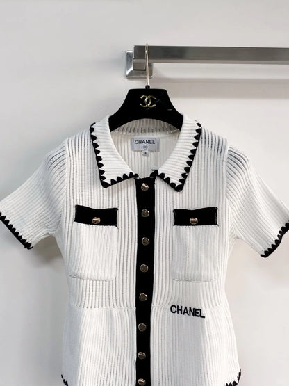 26ss Knitted Short-Sleeve Cardigan