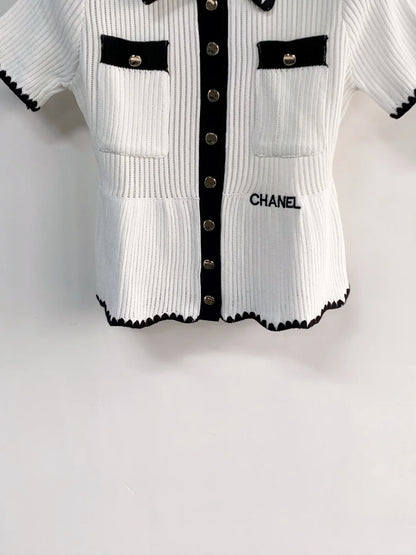 26ss Knitted Short-Sleeve Cardigan
