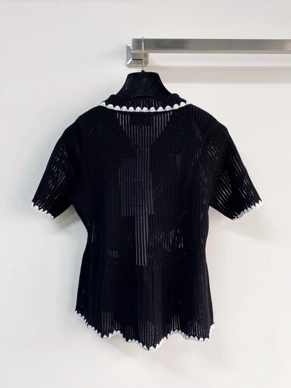 26ss Knitted Short-Sleeve Cardigan