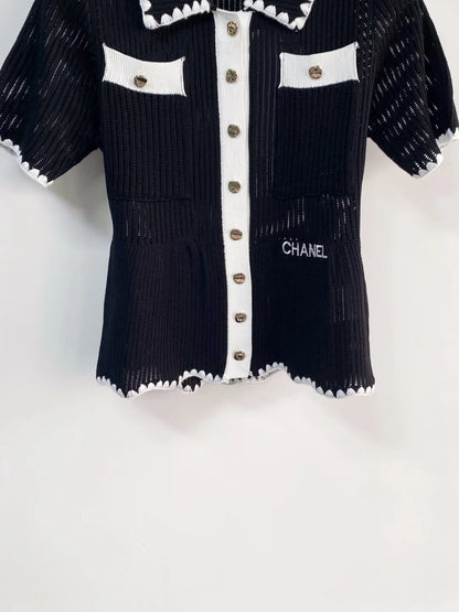 26ss Knitted Short-Sleeve Cardigan